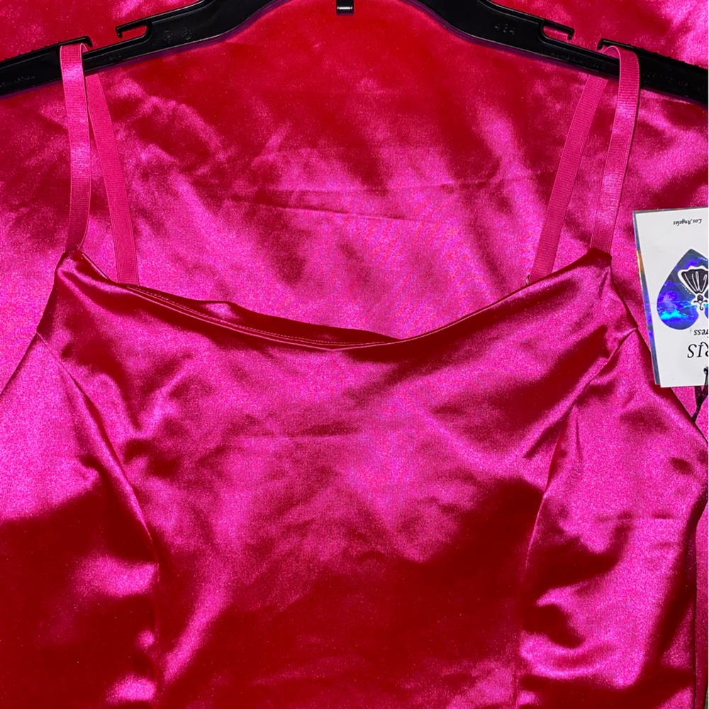 Barbie style adjustable spaghetti strap satin tank mini dress size small NWT